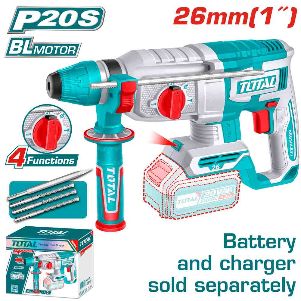 Lithium-Ion Rotary Hammer 26mm Brushless Motor