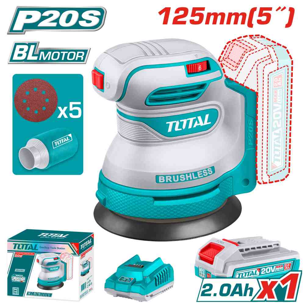 Orbit Sander 125mm with disks and battery
