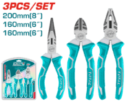 Plier Set 3Pc Combination, Long nose, diagonal cut