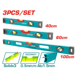 Spirit Level Set 40, 60 & 100 cm - 3pc